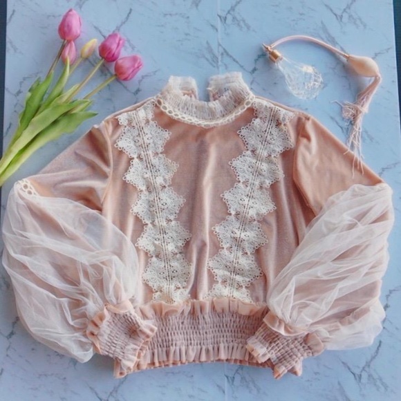 Tops - SOFT VELVET PRINCESS JUMPER IN CREAM